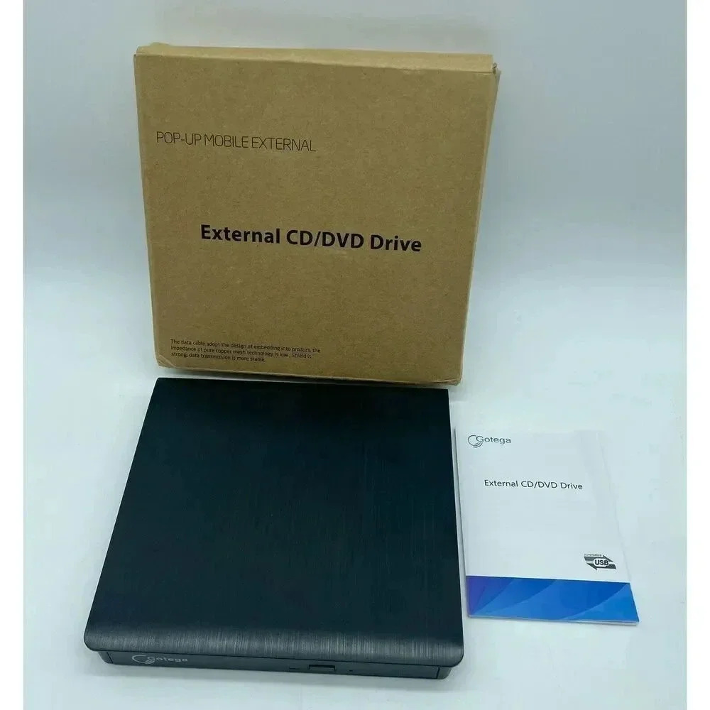 GoTega - Pop-Up Mobile | External CD/DVD Drive ECD819–SUC DC 5V | Black